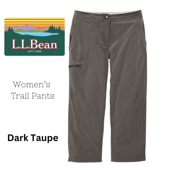 L.L. Bean Women's Comfort Trail Pants, Water Repelant Straight-Leg Crop - Picture 1 of 4